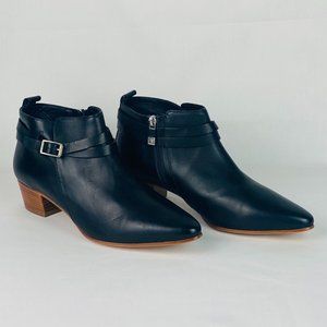 ALBERTO FERMANI | NEW - Genuine Italian Leather Ankle Wrap Black Bootie US 9.5